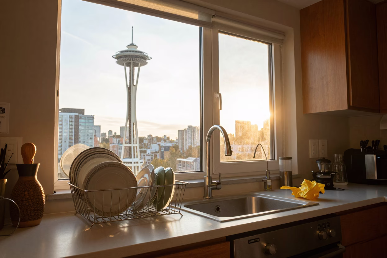 After Sunrise just after sunrise in Seattle in in Seattle, Washington, United States