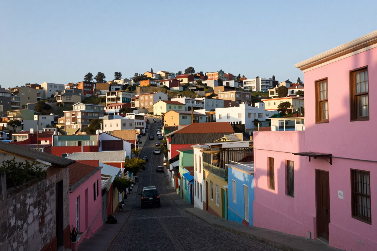 After Sunrise just after sunrise in Valparaiso in in Valparaiso, Chile