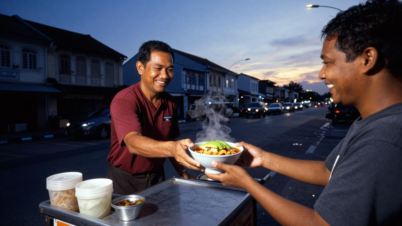 After Sunset in George Town at Blue Hour in in George Town, Malaysia