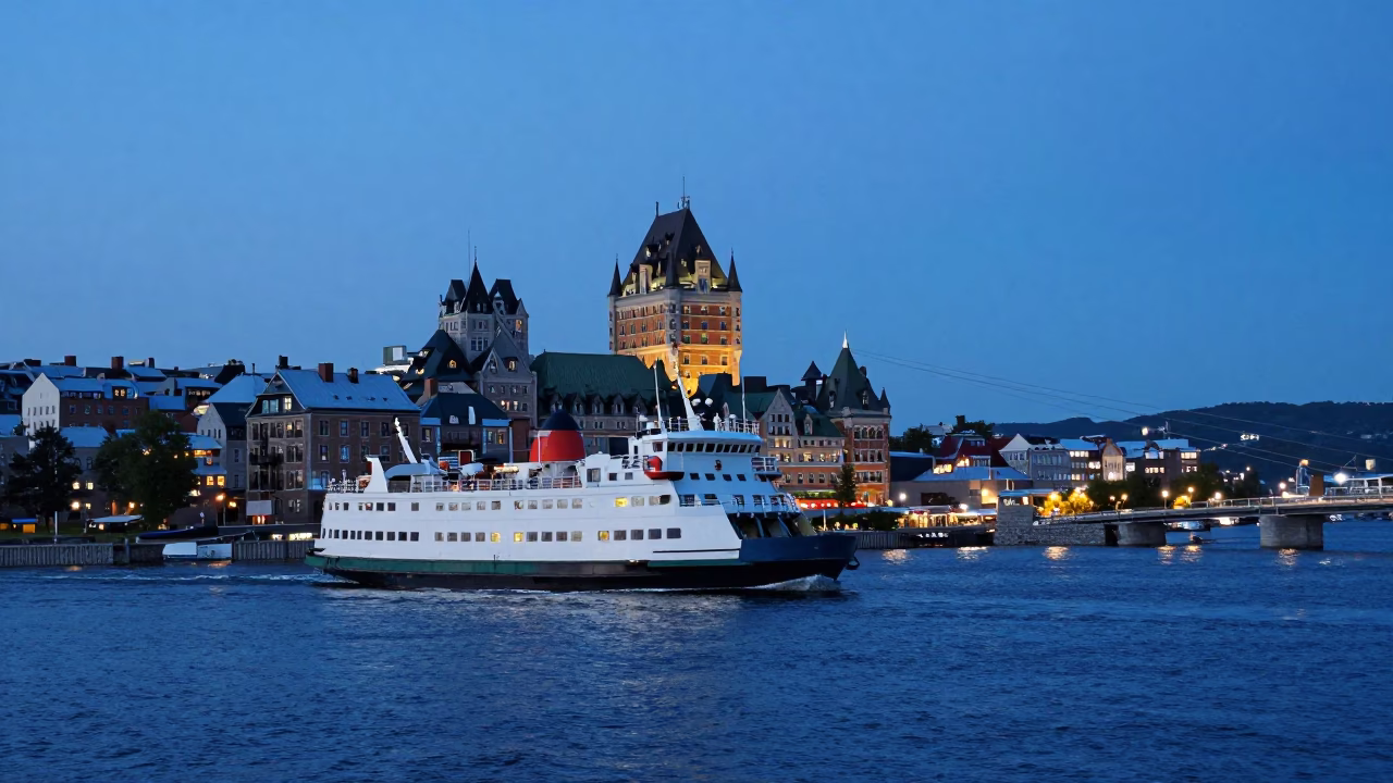 After Sunset in Quebec City at Blue Hour in in Quebec City, Quebec, Canada