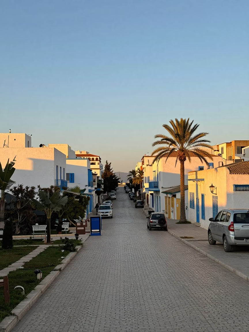 Afternoon Landscape in Tunis at The Late Afternoon Light in in Tunis, Tunisia