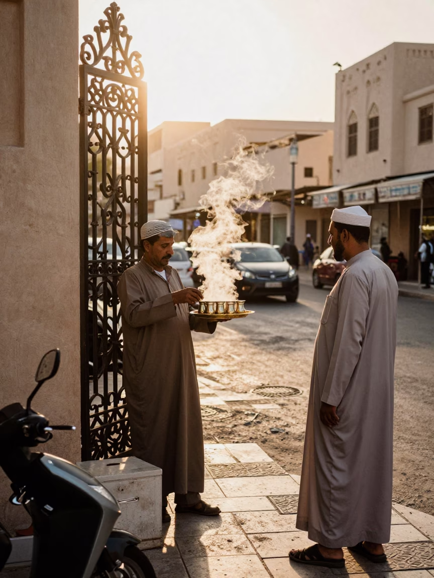 Afternoon Life in Muscat at The Late Afternoon Light in in Muscat, Oman