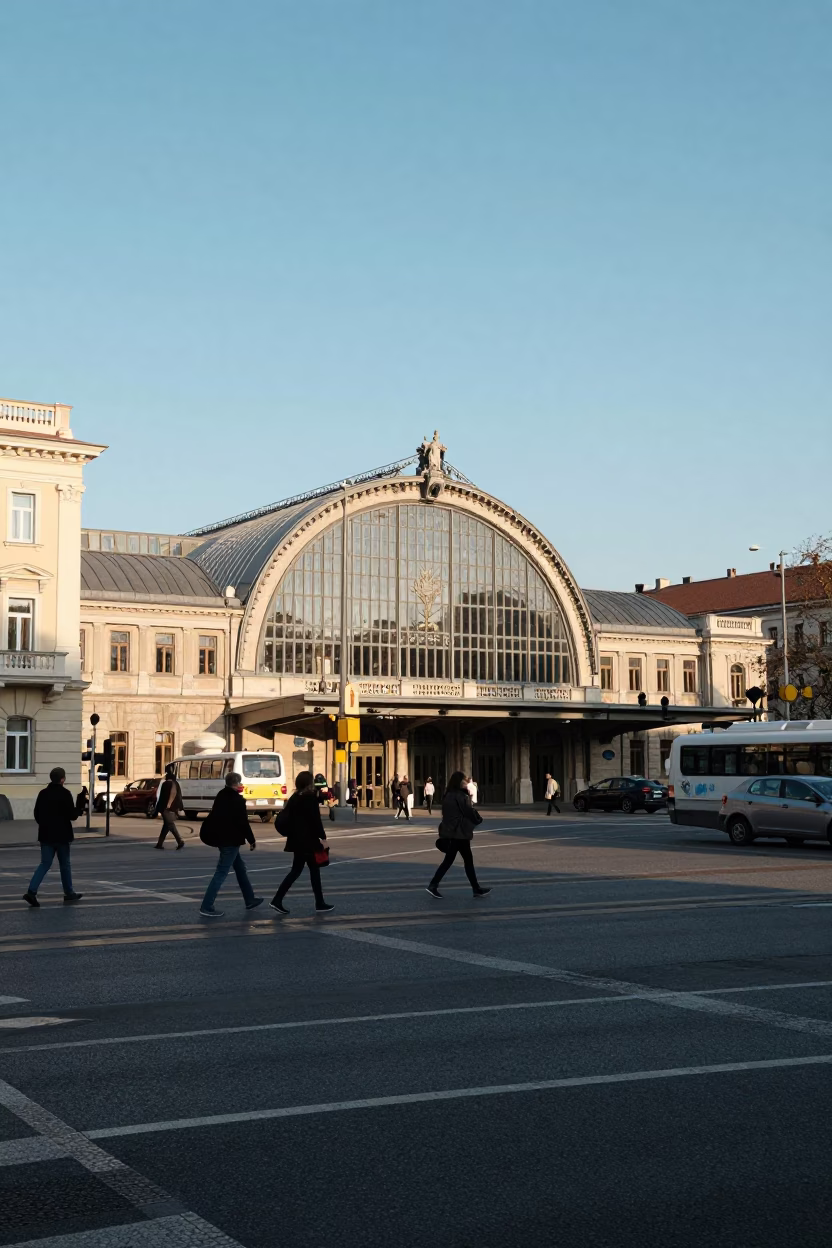 Afternoon Light at Clear Late-afternoon Light in Budapest in in Budapest, Hungary
