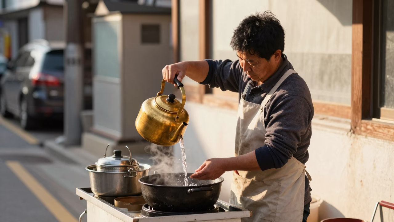 Afternoon Light at Clear Late-afternoon Light in Seoul in in Seoul, South Korea