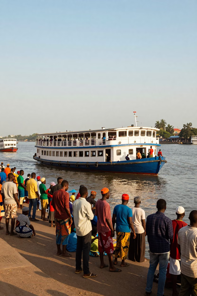 Afternoon Light in Accra at Clear Late-afternoon Light in in Accra, Ghana