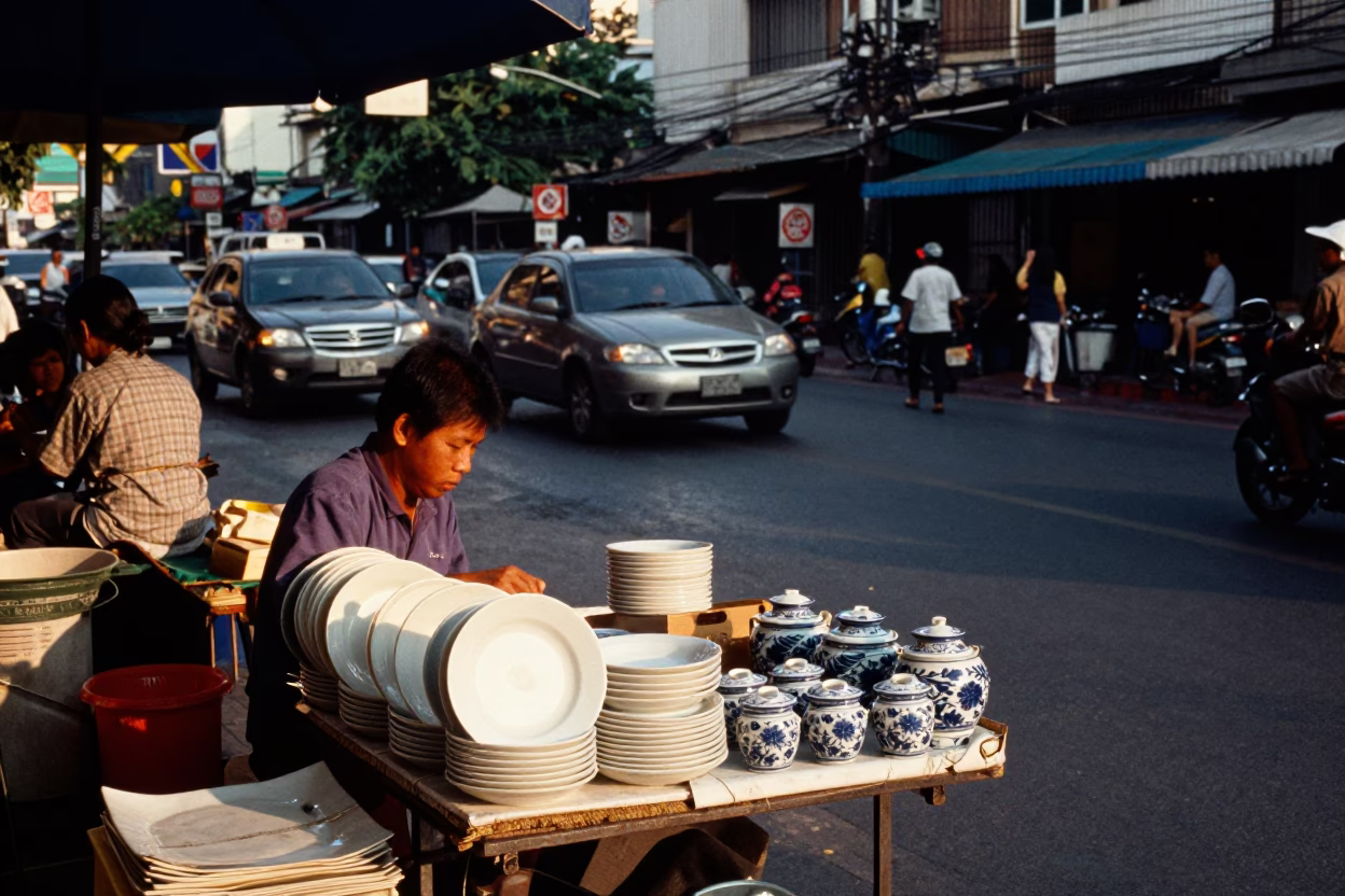 Afternoon Light in Bangkok at Clear Late-afternoon Light in in Bangkok, Thailand