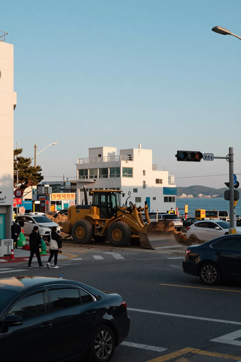 Afternoon Light in Busan at Clear Late-afternoon Light in in Busan, South Korea