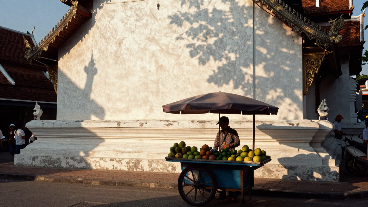 Afternoon Light in Chiang Mai at Clear Late-afternoon Light in in Chiang Mai, Thailand