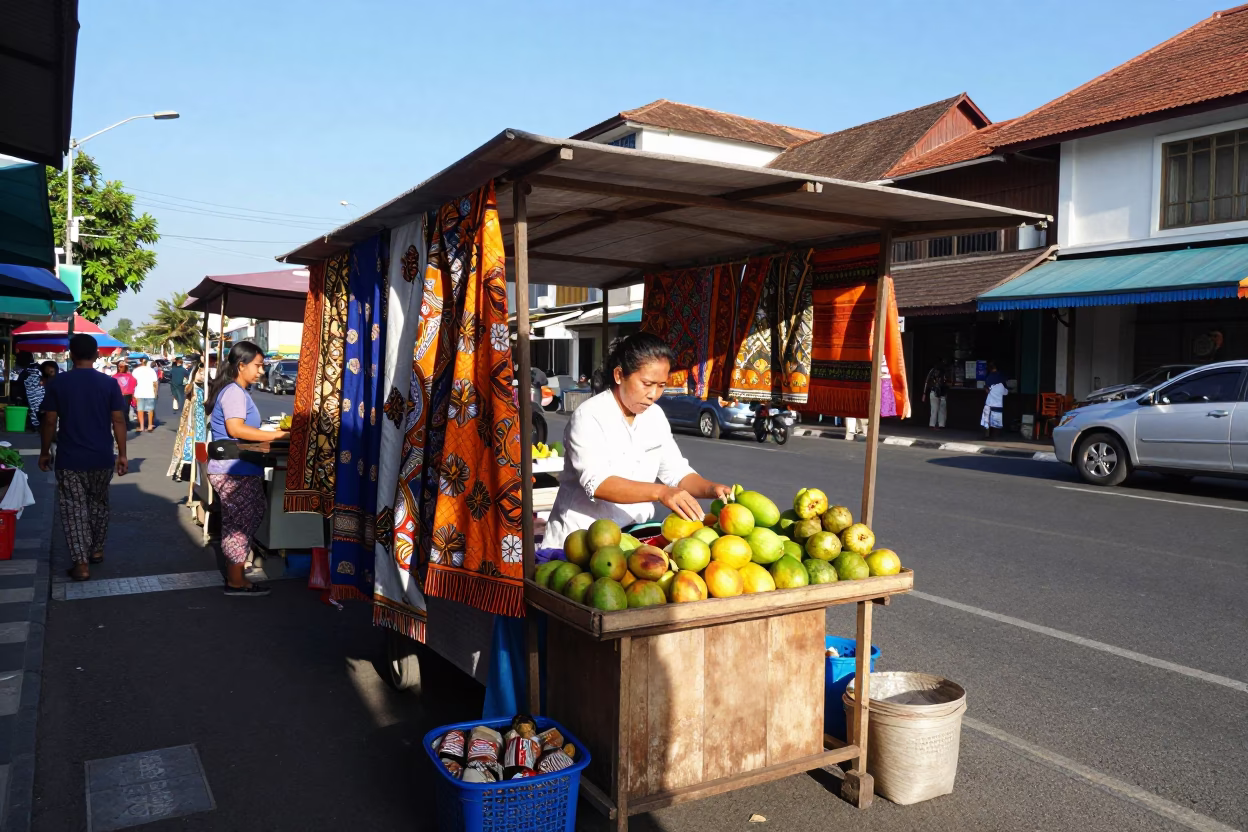 Afternoon Light in Denpasar at Clear Late-afternoon Light in in Denpasar, Indonesia