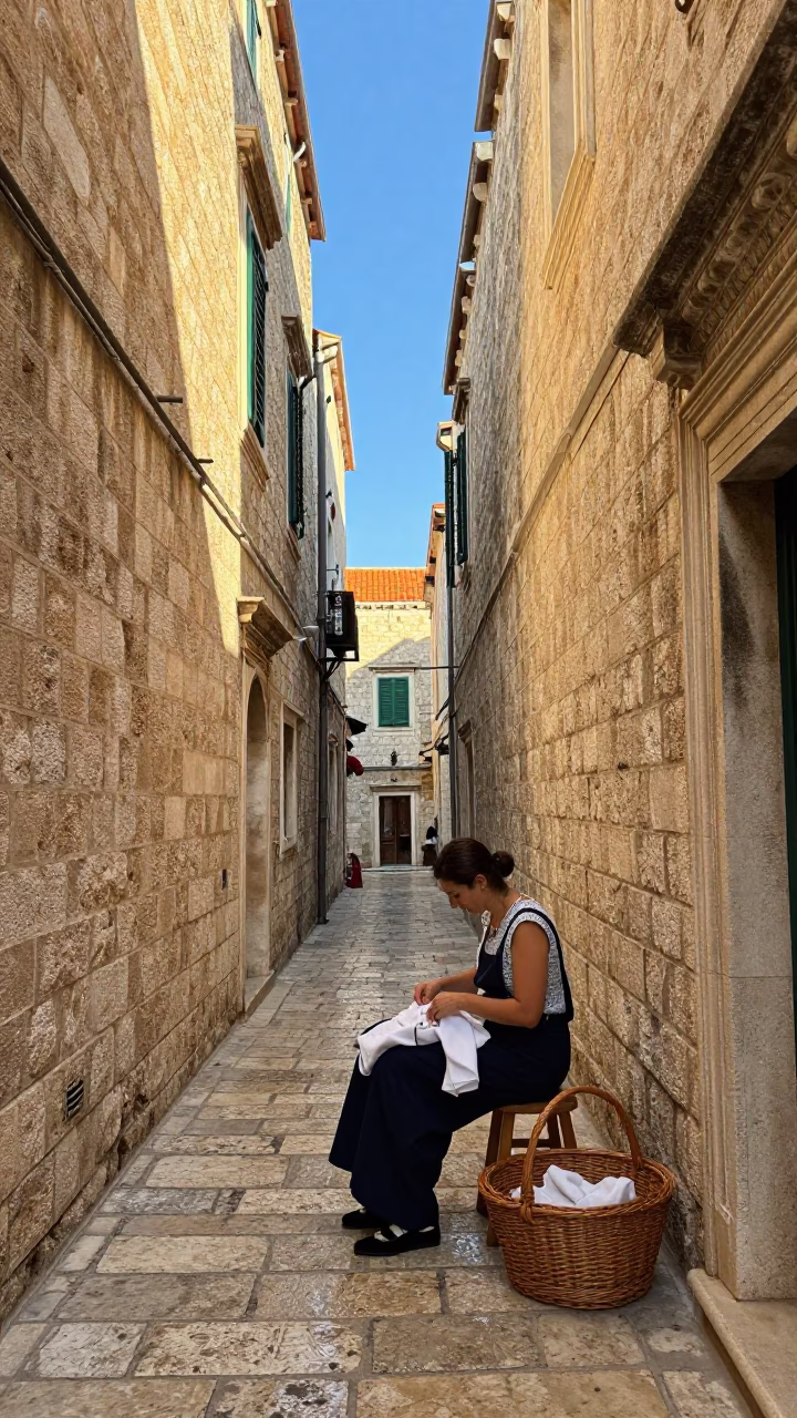 Afternoon Light in Dubrovnik at Clear Late-afternoon Light in in Dubrovnik, Croatia