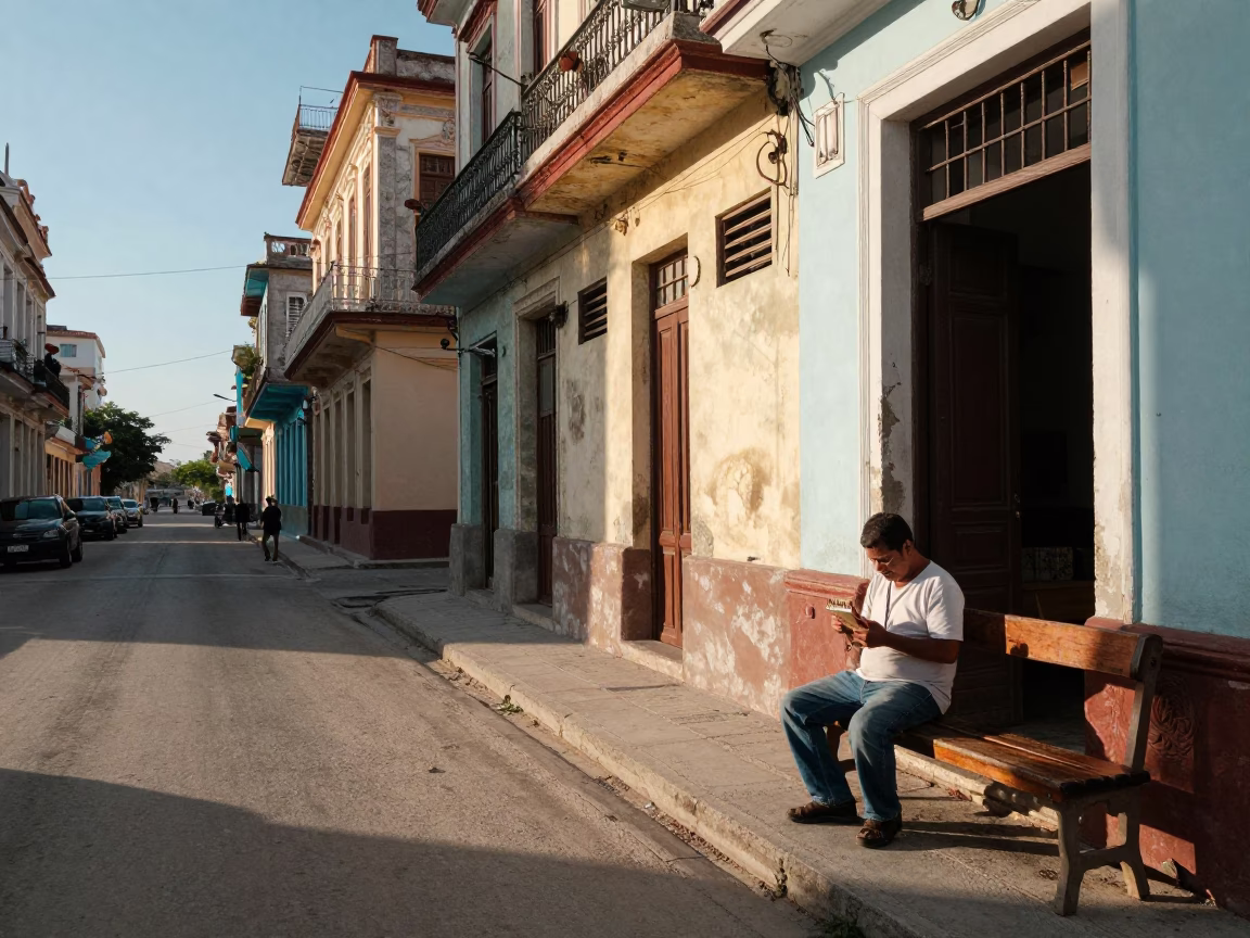 Afternoon Light in Havana at Clear Late-afternoon Light in in Havana, Cuba
