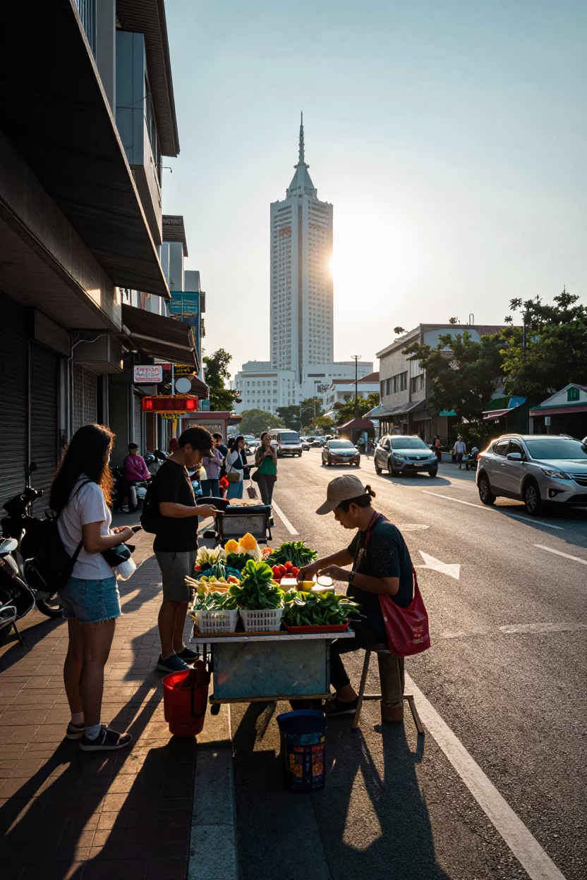 Afternoon Light in Kaohsiung at Clear Late-afternoon Light in in Kaohsiung, Taiwan