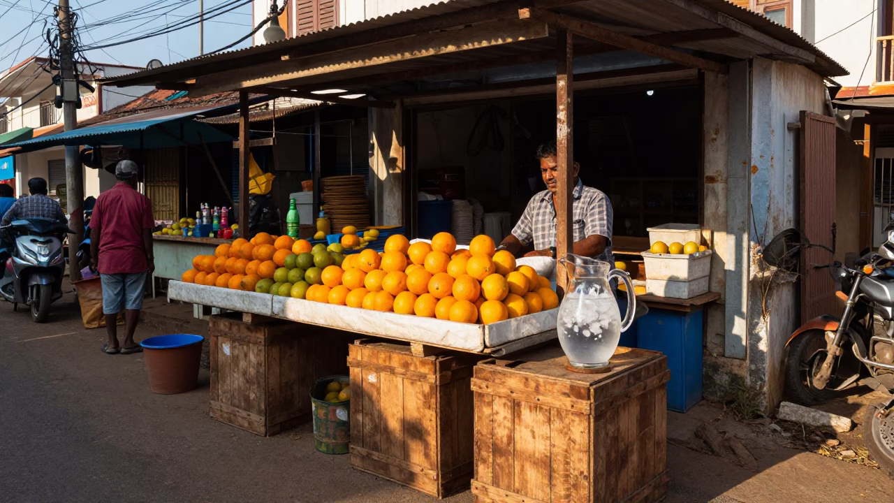 Afternoon Light in Kochi at Clear Late-afternoon Light in in Kochi, India