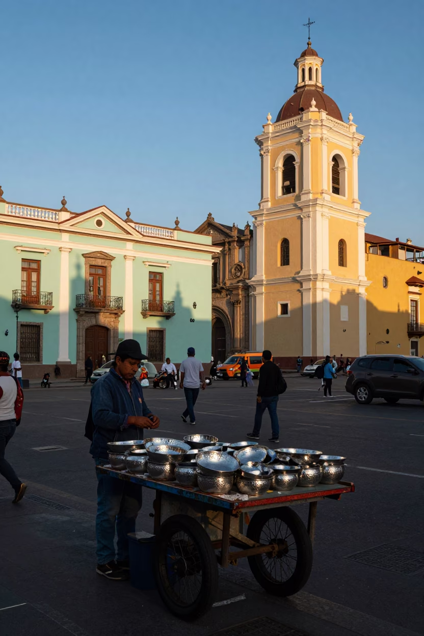Afternoon Light in Lima at Clear Late-afternoon Light in in Lima, Peru