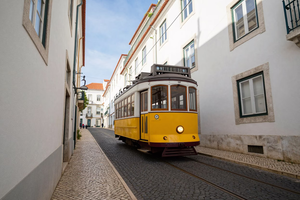 Afternoon Light in Lisbon at Clear Late-afternoon Light in in Lisbon, Portugal