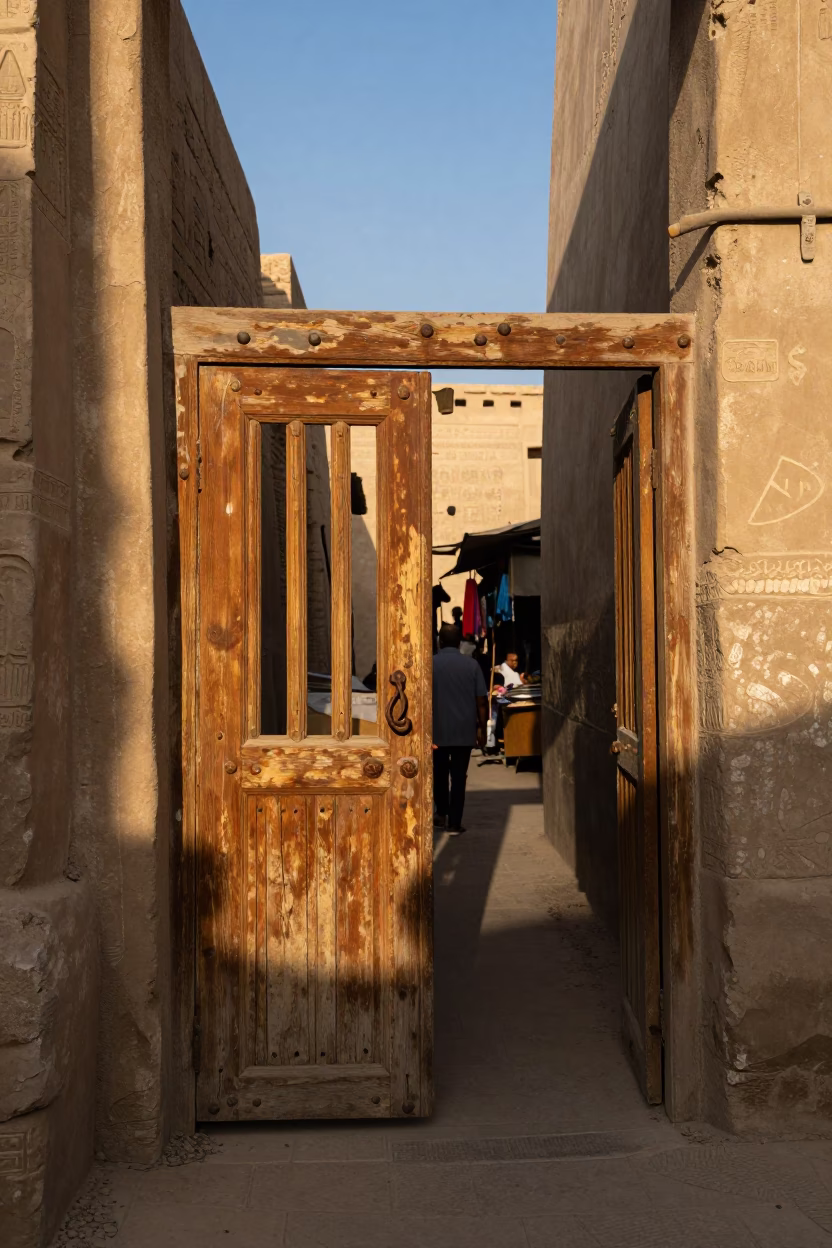 Afternoon Light in Luxor at Clear Late-afternoon Light in in Luxor, Egypt