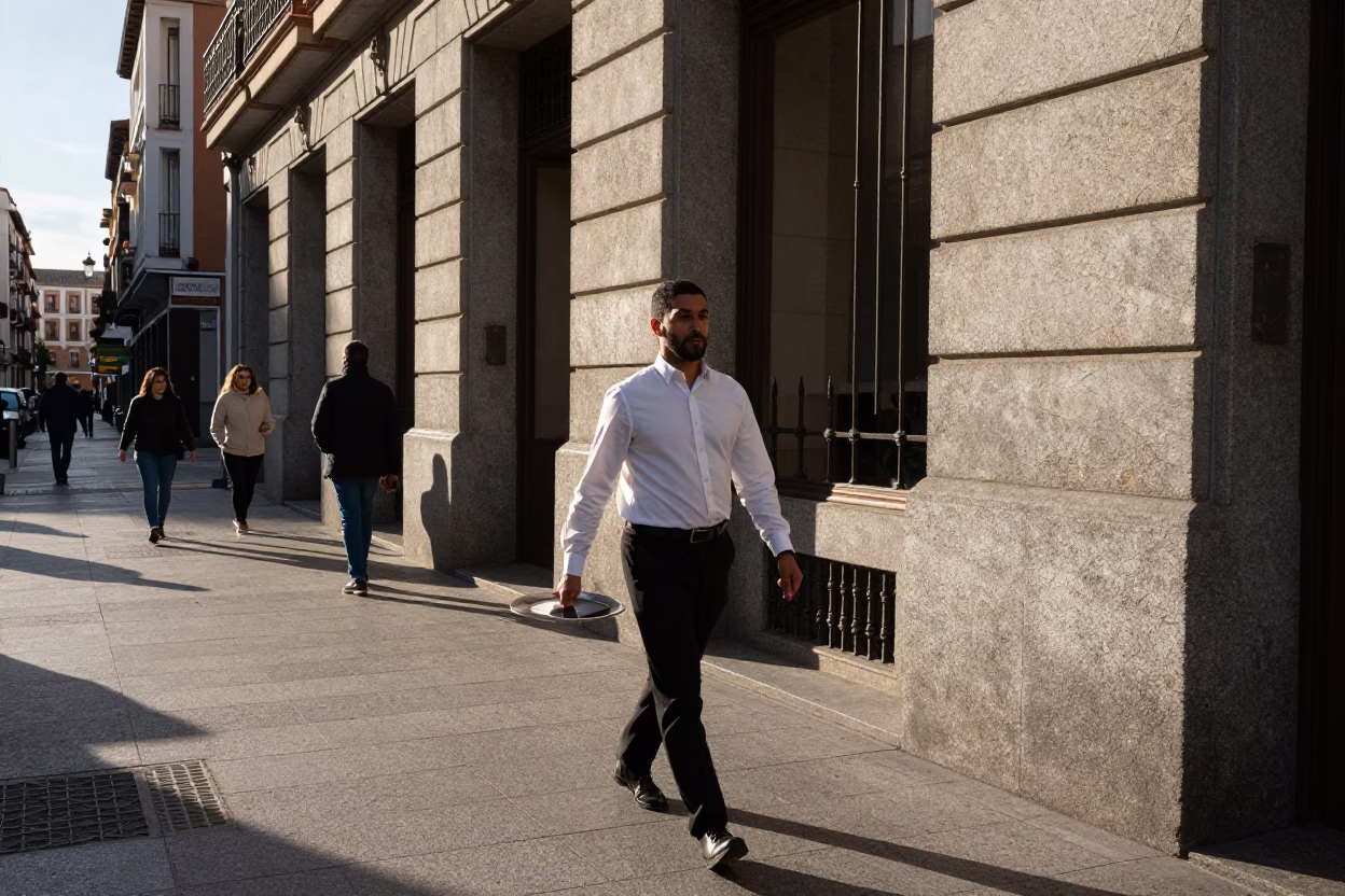 Afternoon Light in Madrid at Clear Late-afternoon Light in in Madrid, Spain
