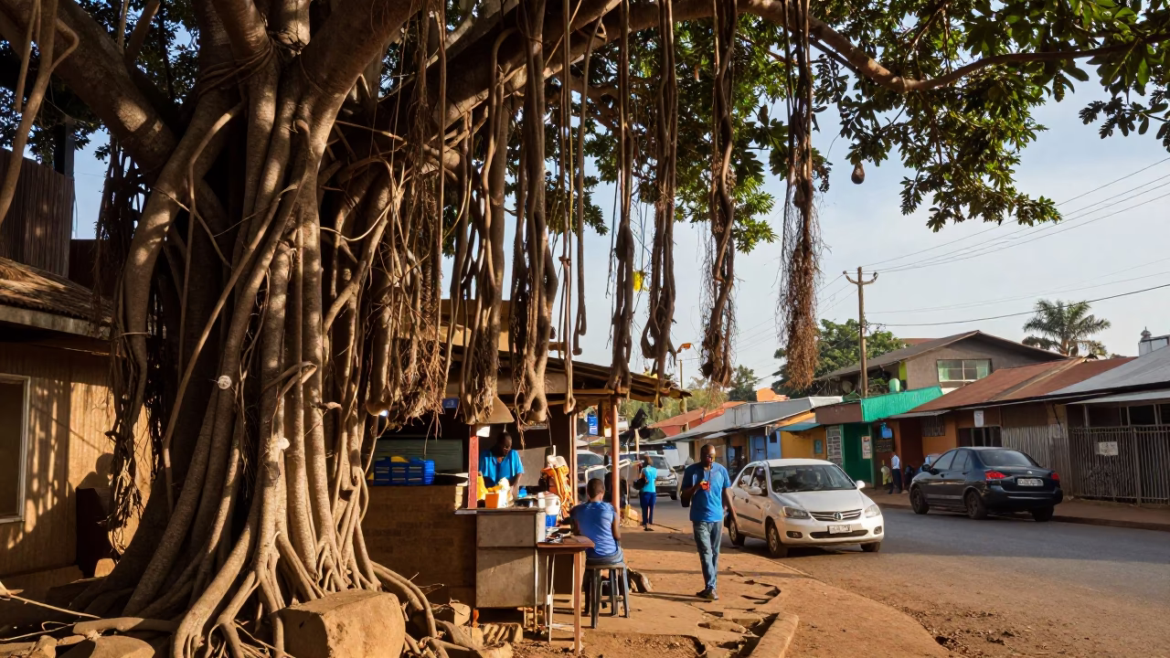 Afternoon Light in Nairobi at Clear Late-afternoon Light in in Nairobi, Kenya