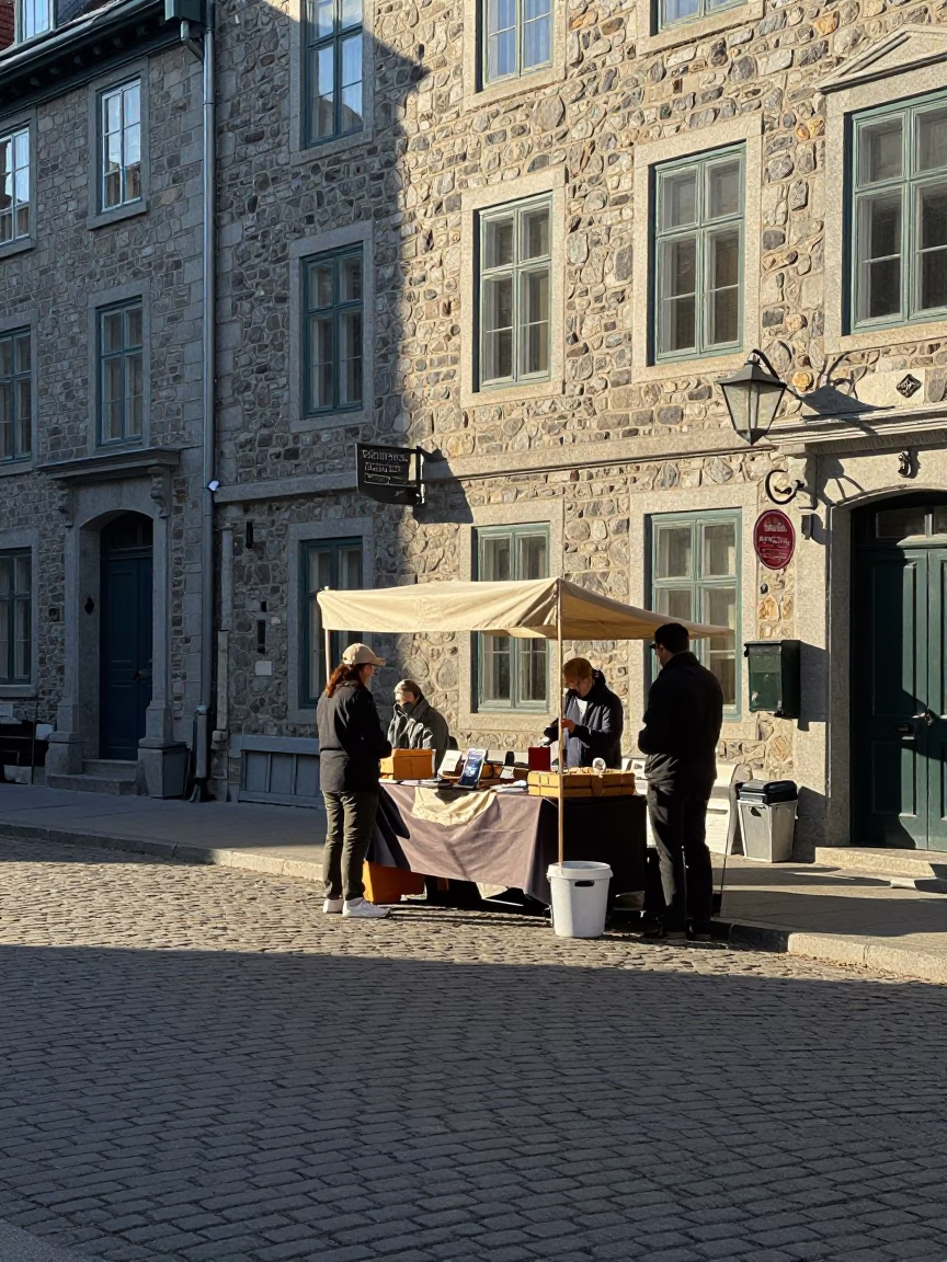 Afternoon Light in Quebec City at Clear Late-afternoon Light in in Quebec City, Quebec, Canada