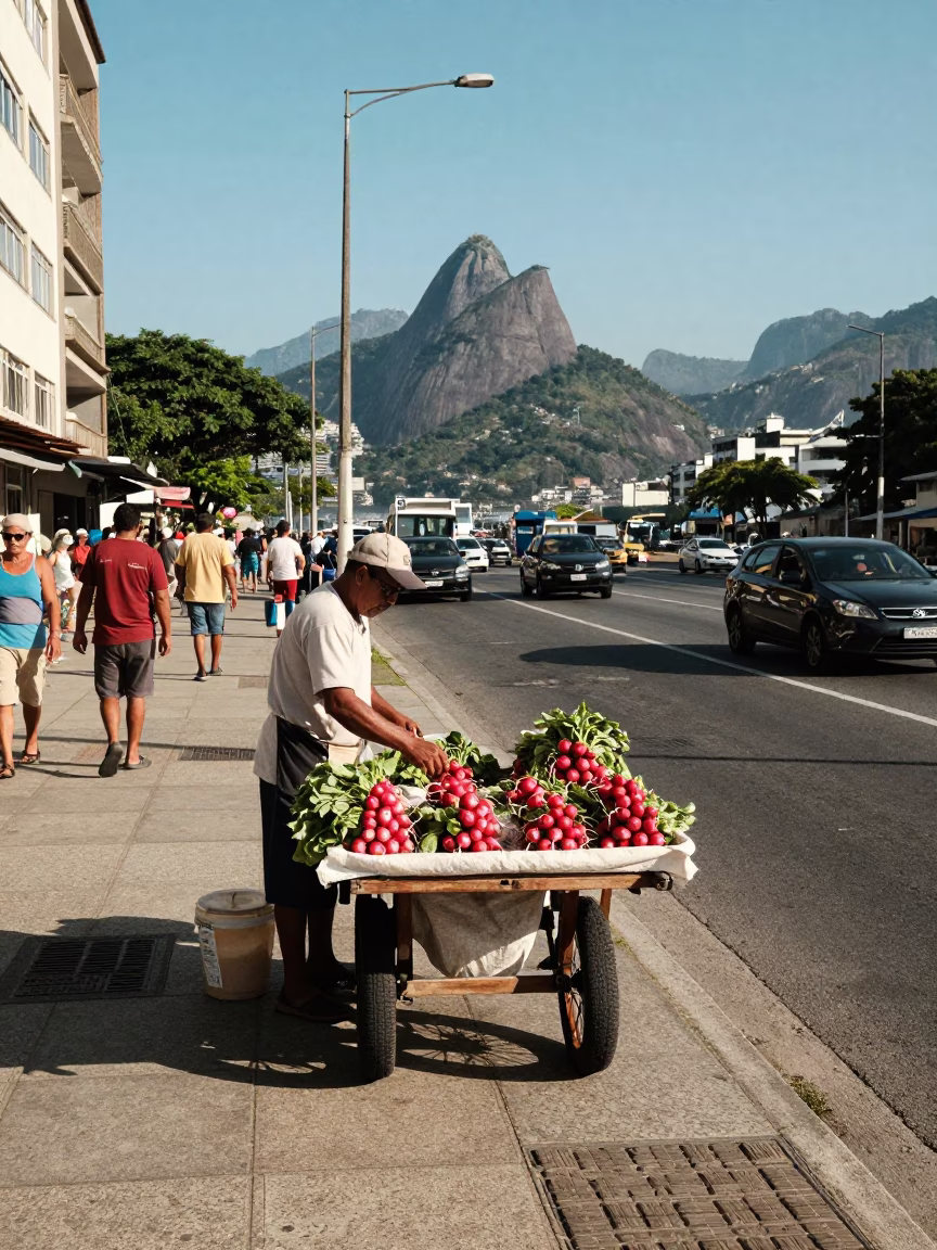 Afternoon Light in Rio De Janeiro at Clear Late-afternoon Light in in Rio de Janeiro, Brazil