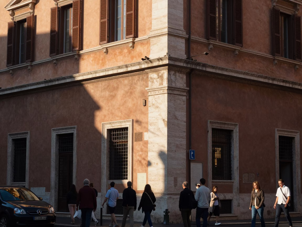 Afternoon Light in Rome at Clear Late-afternoon Light in in Rome, Italy