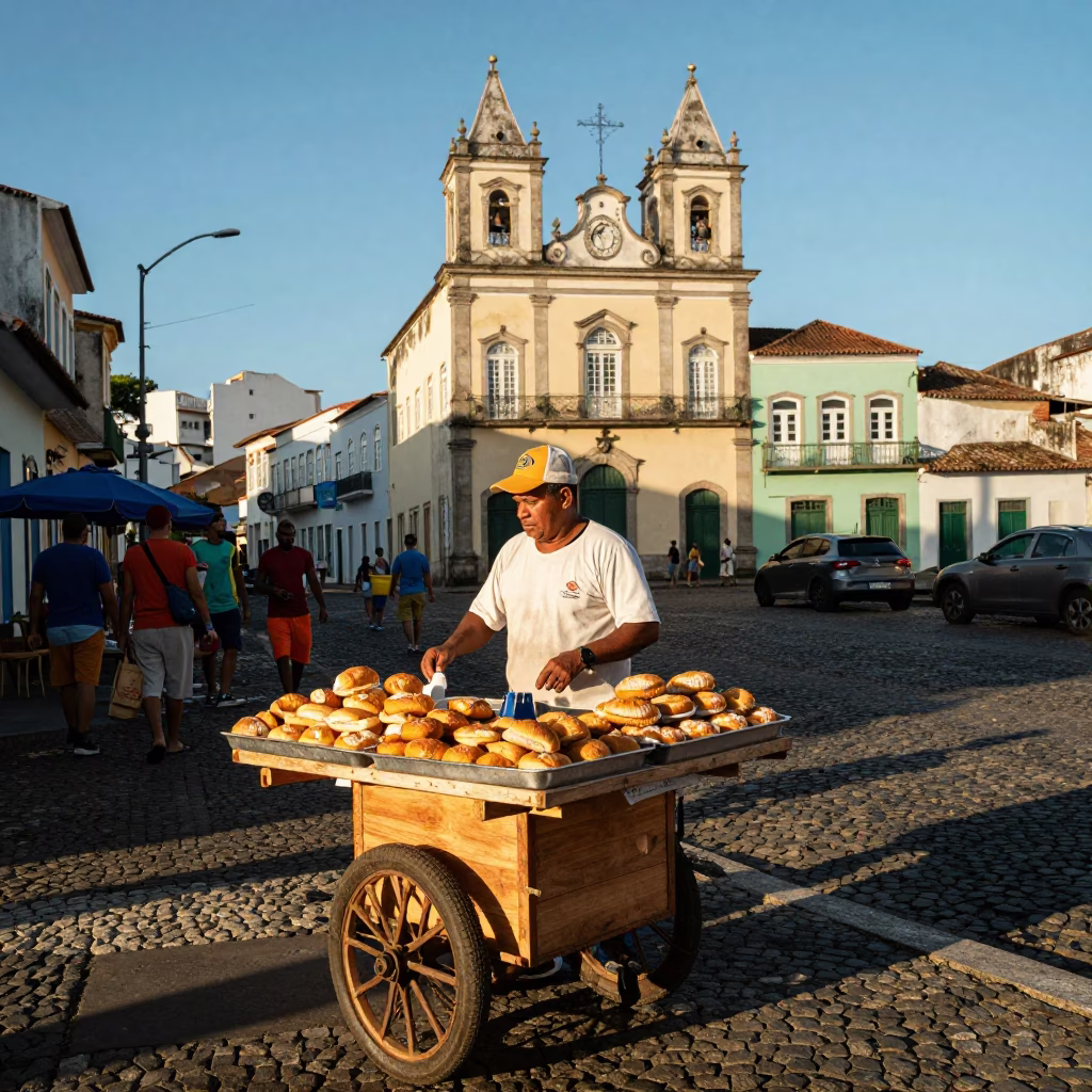 Afternoon Light in Salvador at Clear Late-afternoon Light in in Salvador, Brazil