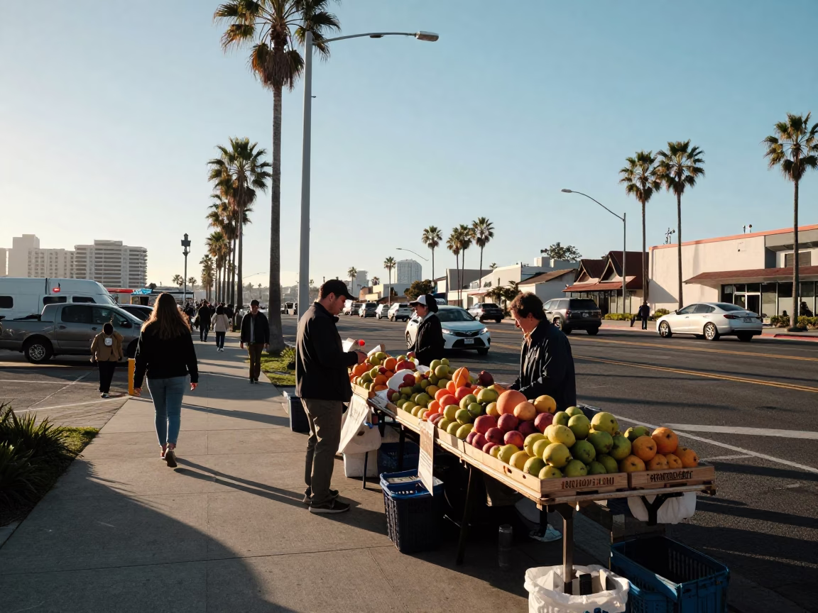 Afternoon Light in San Diego at Clear Late-afternoon Light in in San Diego, California, United States