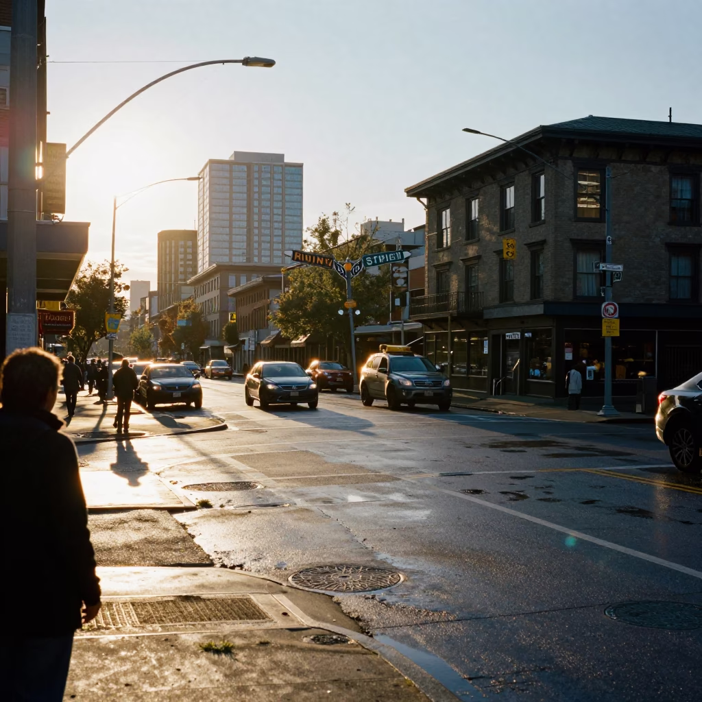 Afternoon Light in Seattle at Clear Late-afternoon Light in in Seattle, Washington, United States