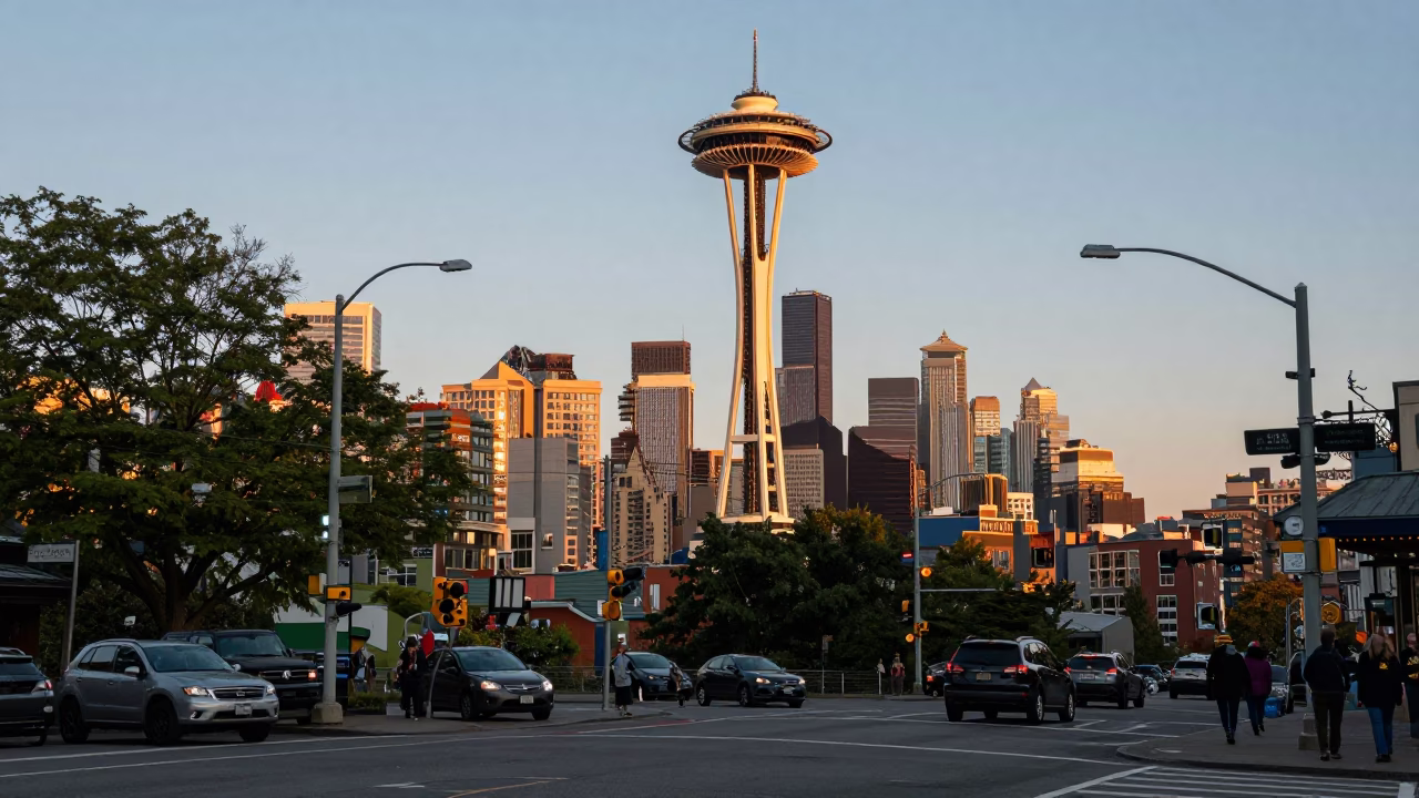 Afternoon Light in Seattle at The Late Afternoon Light in in Seattle, Washington, United States