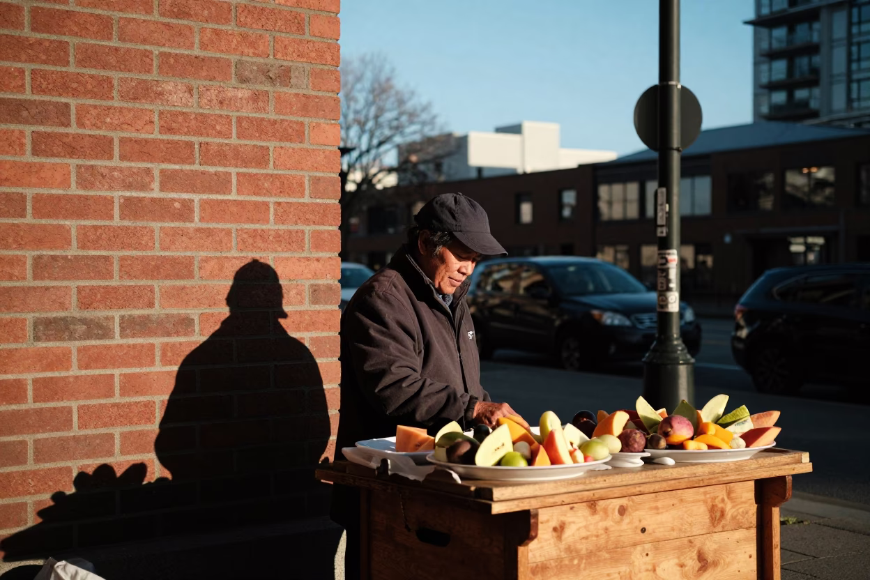 Afternoon Light in Vancouver at Clear Late-afternoon Light in in Vancouver, British Columbia, Canada