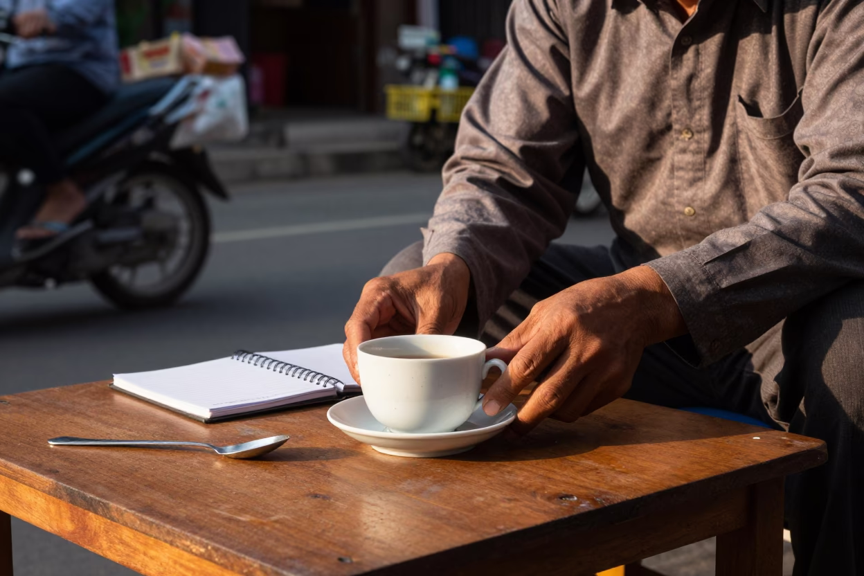 Afternoon Light in Yogyakarta at Clear Late-afternoon Light in in Yogyakarta, Indonesia