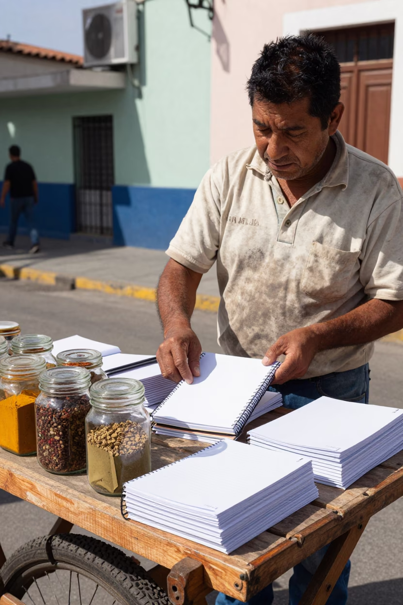 Afternoon Light on Blank Notebooks in Valparaiso in in Valparaiso, Chile