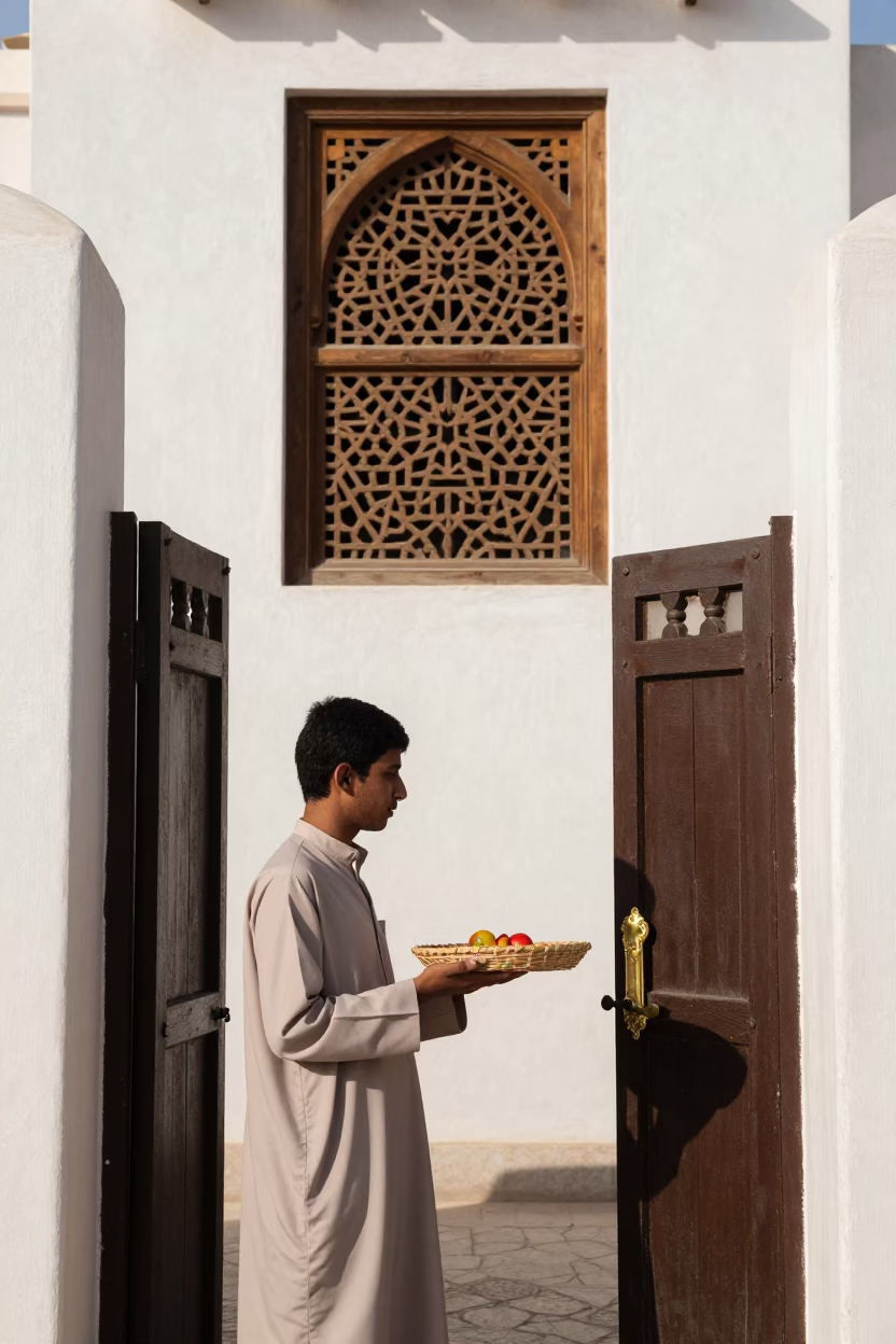 Afternoon Light on Boy in Muscat in in Muscat, Oman