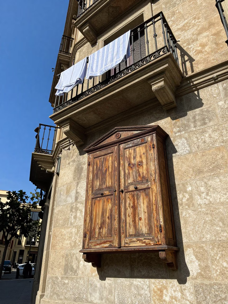 Afternoon Light on Corner Afternoon in Barcelona in in Barcelona, Spain