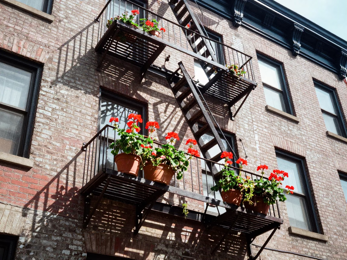 Afternoon Light on Geraniums in Chicago in in Chicago, Illinois, United States