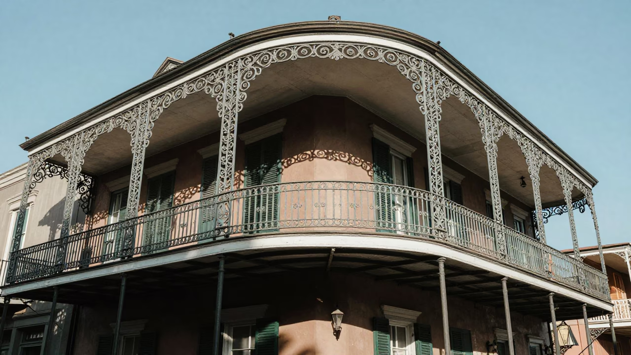 Afternoon Light on Historic Architecture in New Orleans in in New Orleans, Louisiana, United States