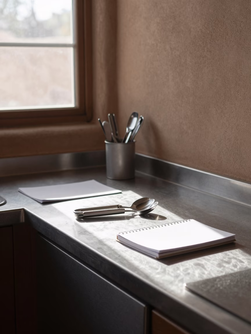 Afternoon Light on Kitchen Counter in Santa Fe in in Santa Fe, New Mexico, United States