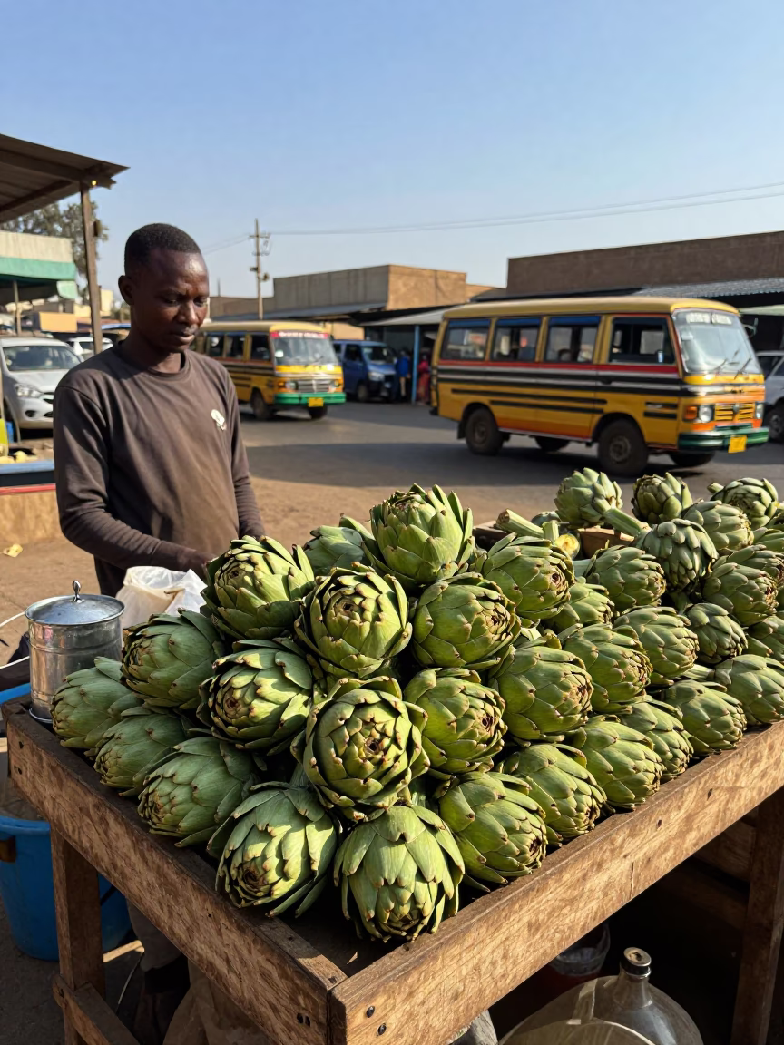 Afternoon Light on Market Stall in Nairobi in in Nairobi, Kenya