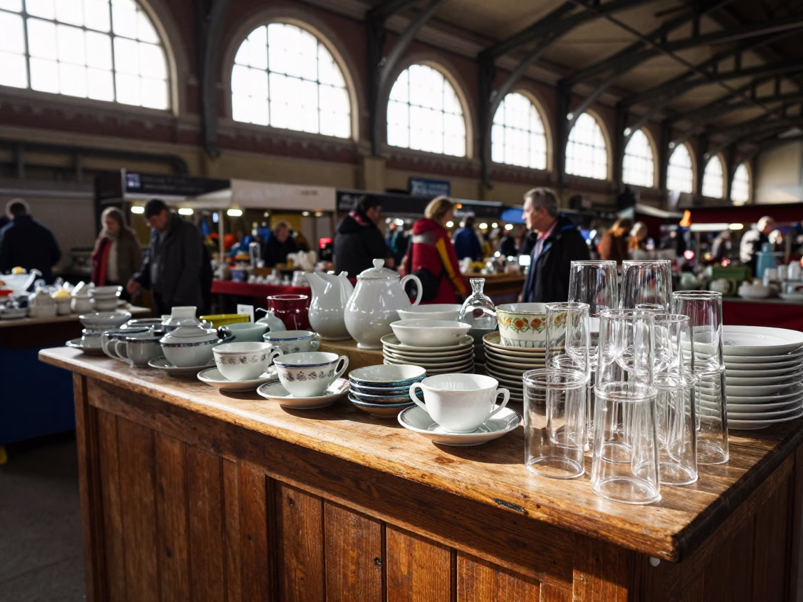 Afternoon Light on Stall Counter in Budapest in in Budapest, Hungary