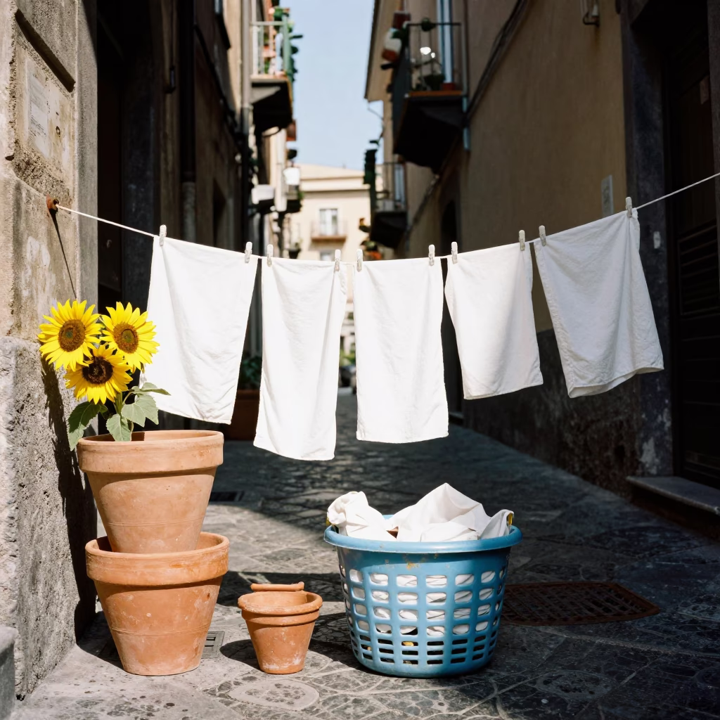 Afternoon Light on Sunflowers in in Naples, Italy