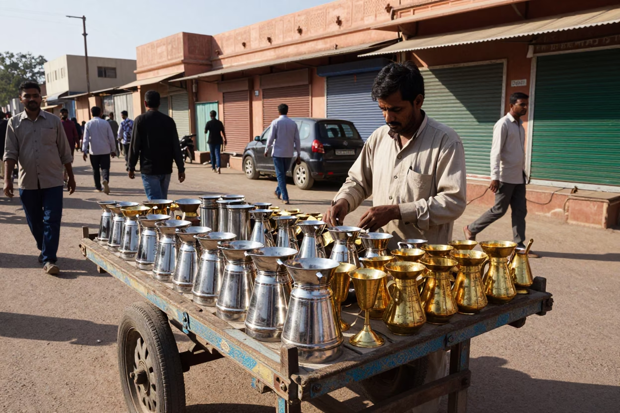Afternoon Light on Vendor Stall in Jaipur in in Jaipur, India