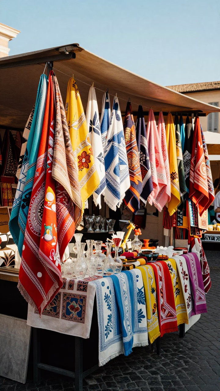 Afternoon Light on Vendor Stall in Rome in in Rome, Italy