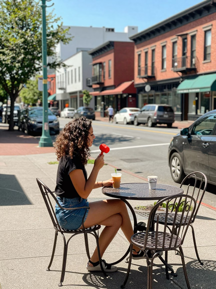 Afternoon Light on Woman in Portland in in Portland, Oregon, United States
