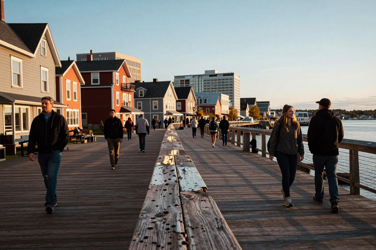 Afternoon Scene in Halifax at Clear Late-afternoon Light in in Halifax, Nova Scotia, Canada