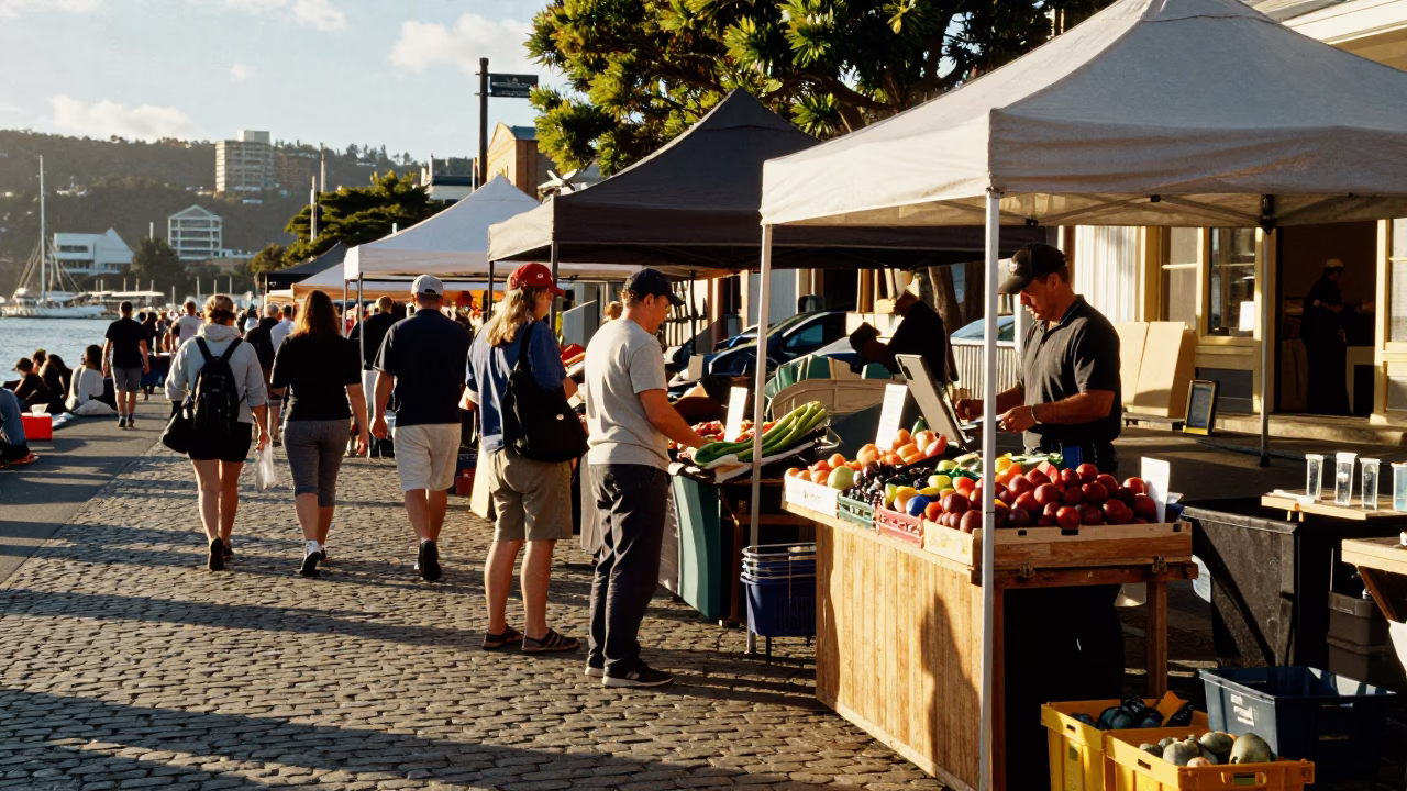 Afternoon Scene in Hobart at Late Afternoon Light in in Hobart, Tasmania, Australia
