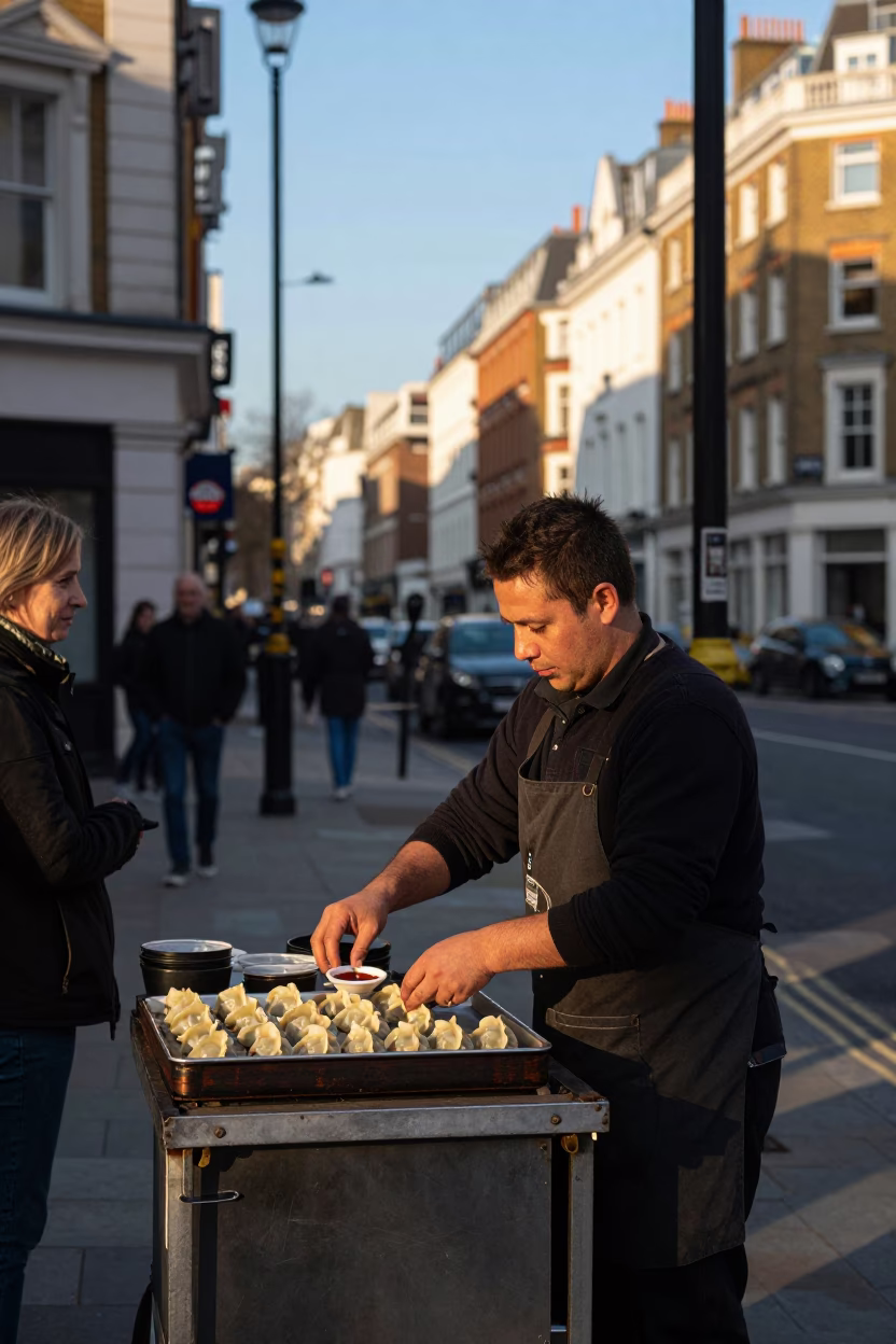 Afternoon Scene in London at Clear Late-afternoon Light in in London, United Kingdom