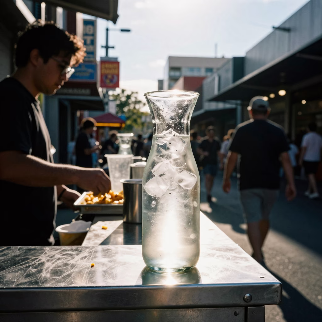 Afternoon Service in Melbourne at Clear Late-afternoon Light in in Melbourne, Victoria, Australia