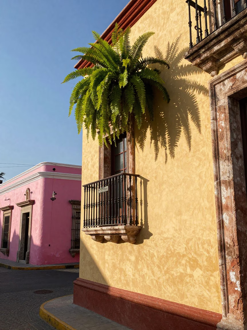Afternoon Sunlight at Clear Late-afternoon Light in Merida in in Merida, Mexico