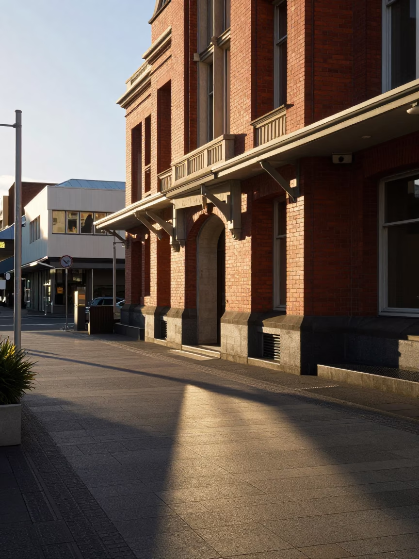 Afternoon Sunlight at The Late Afternoon Light in Christchurch in in Christchurch, New Zealand