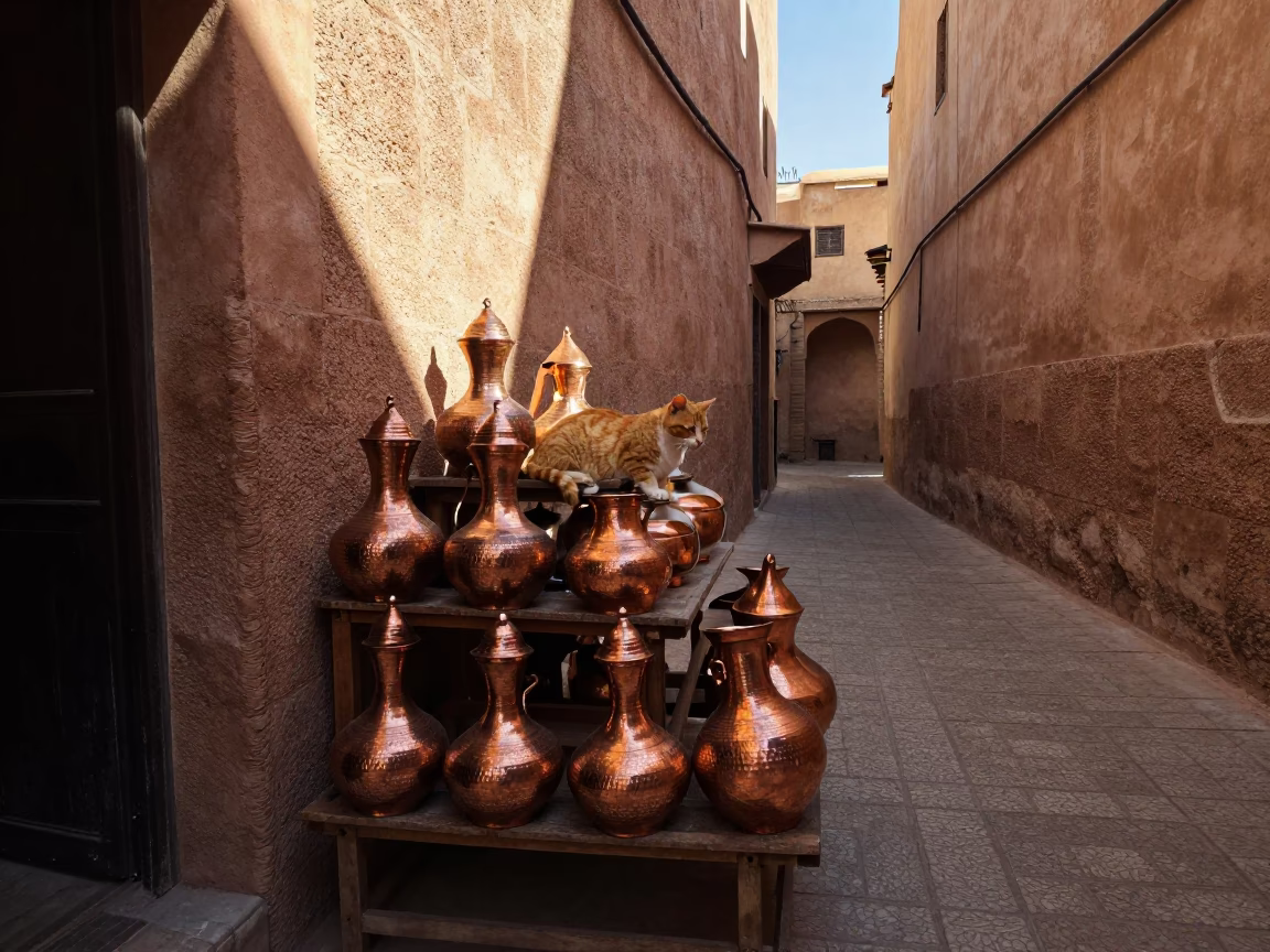Afternoon Sunlight at The Late Afternoon Light in Marrakech in in Marrakech, Morocco
